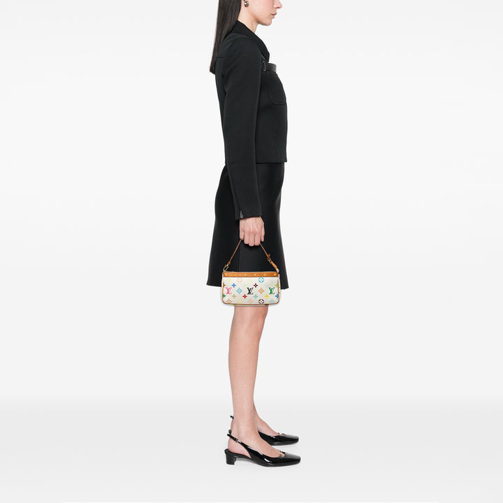 Louis Vuitton Pochette Accessoires Monogram Multicolore Blanc – vue 6 – GABY PARIS
