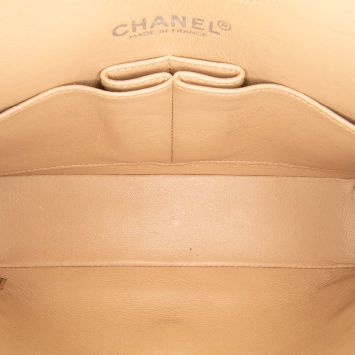 Small Classic Lambskin Double Flap Brown - Gaby Paris