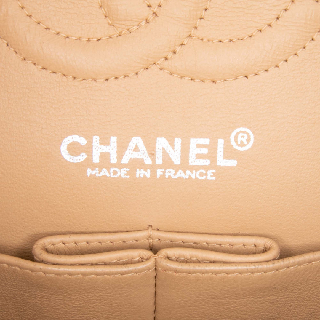 Small Classic Lambskin Double Flap Brown - Gaby Paris