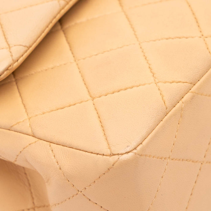 Small Classic Lambskin Double Flap Brown - Gaby Paris