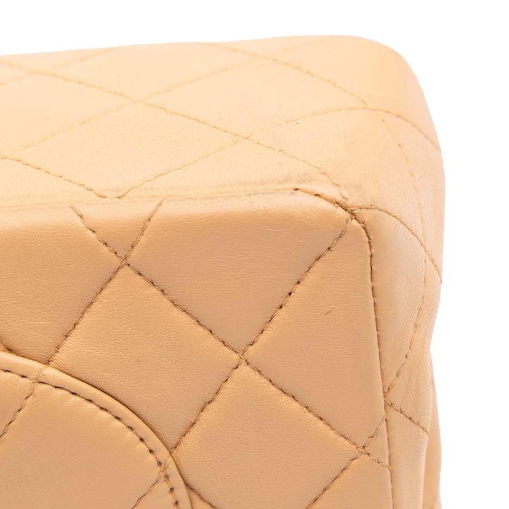 Small Classic Lambskin Double Flap Brown - Gaby Paris