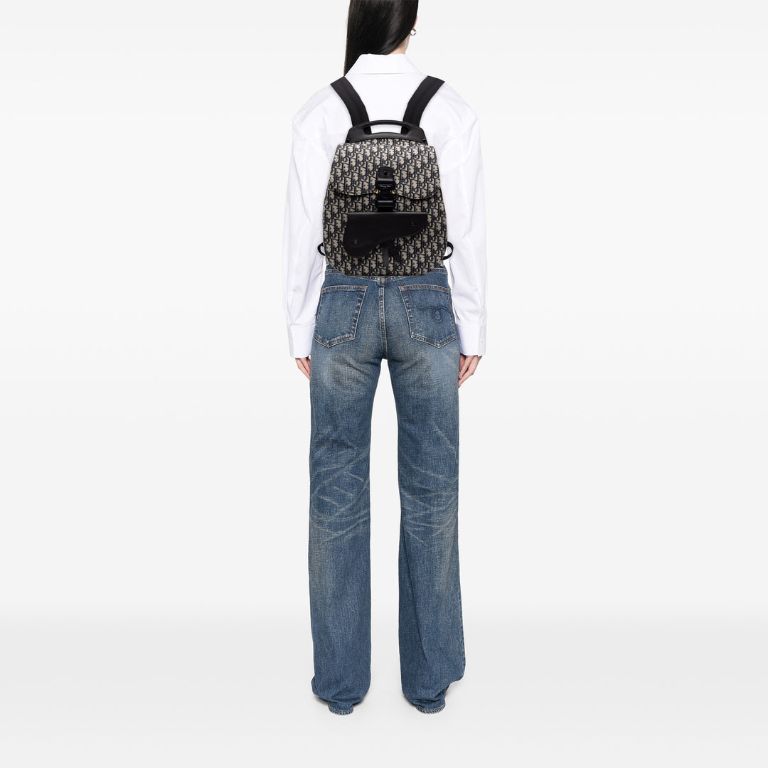 Dior Saddle Sac à dos Oblique Bleu – vue 6 – GABY PARIS