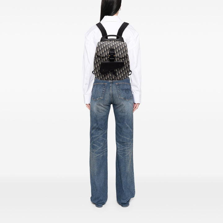 Dior Saddle Sac à dos Oblique Bleu – vue 6 – GABY PARIS