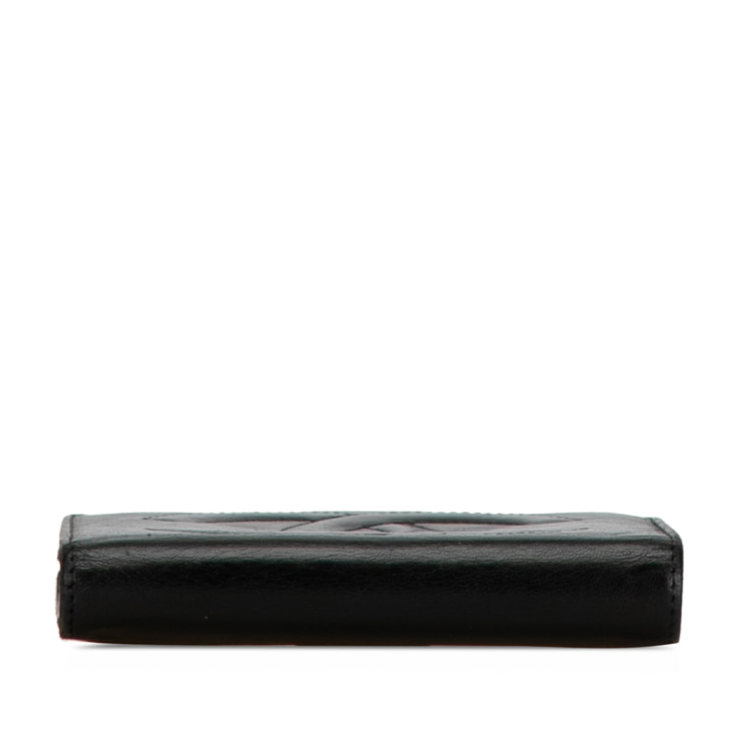 CC Lambskin Compact Wallet Black - Gaby Paris