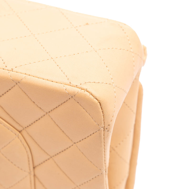 Medium Classic Lambskin Double Flap Brown - Gaby Paris