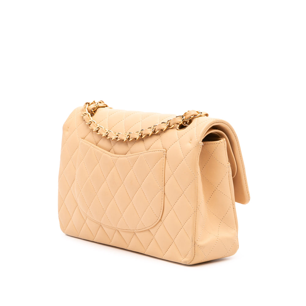 Medium Classic Lambskin Double Flap Brown - Gaby Paris