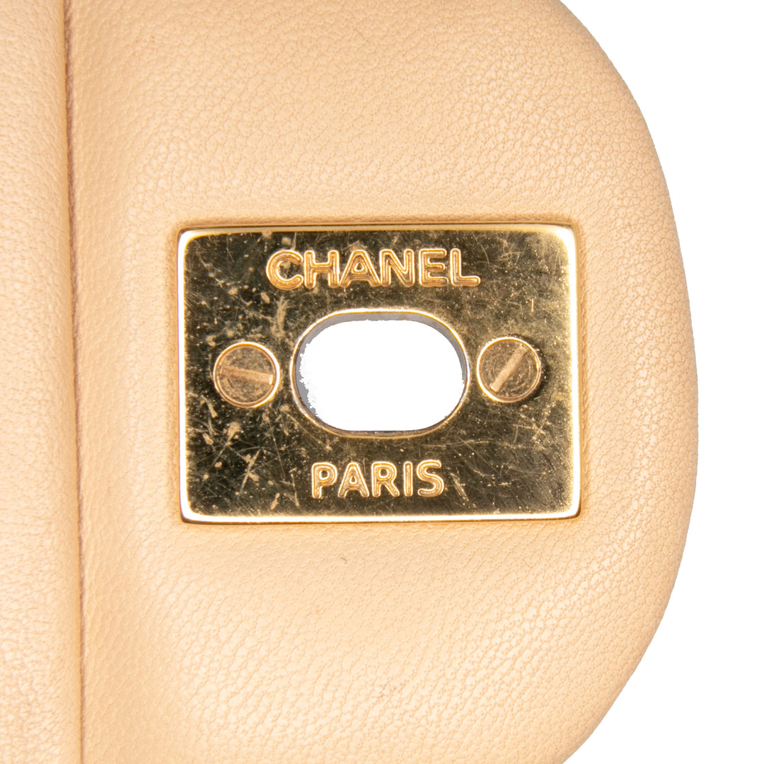 Medium Classic Lambskin Double Flap Brown - Gaby Paris