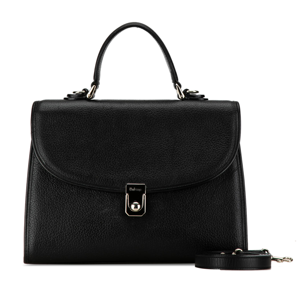 Leather Satchel Black - Gaby Paris