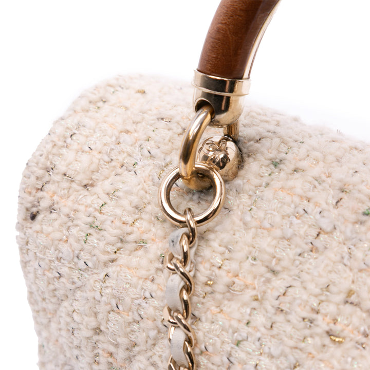 Tweed Knock on Wood Satchel White - Gaby Paris