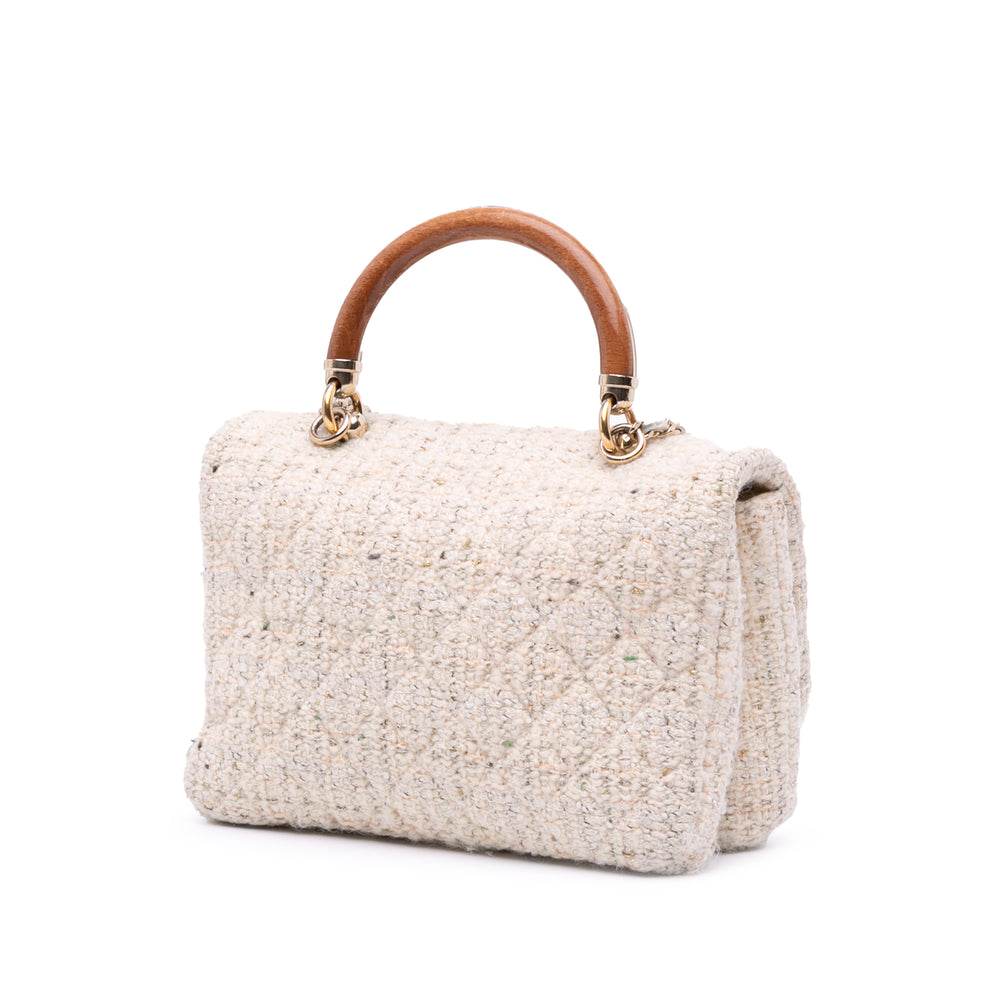 Tweed Knock on Wood Satchel White - Gaby Paris
