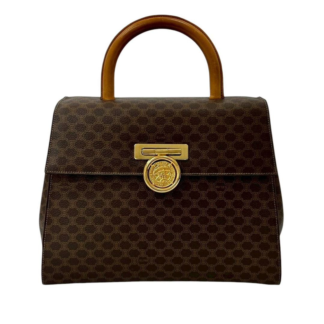 Celine Sac à main Macadam Medallion Toile enduite Marron – vue principale – GABY PARIS