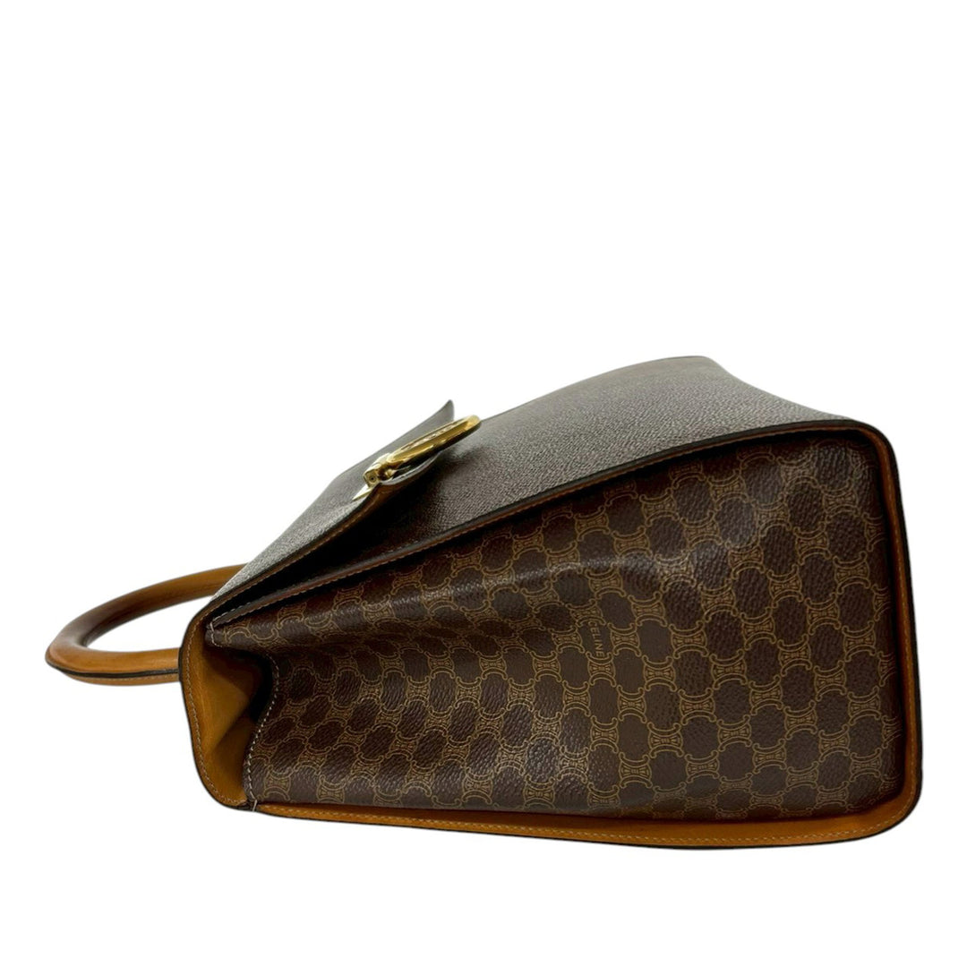 Celine Sac à main Macadam Medallion Toile enduite Marron – vue 8 – GABY PARIS