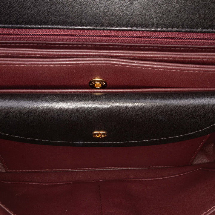 Chanel Diagonal Quilted Cuir d’agneau CC Signature Flap Noir – GABY PARIS Authentique