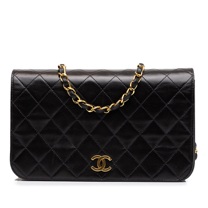 Chanel CC Matelassé Rabat intégral Moyen Cuir d'agneau Noir – vue principale – GABY PARIS