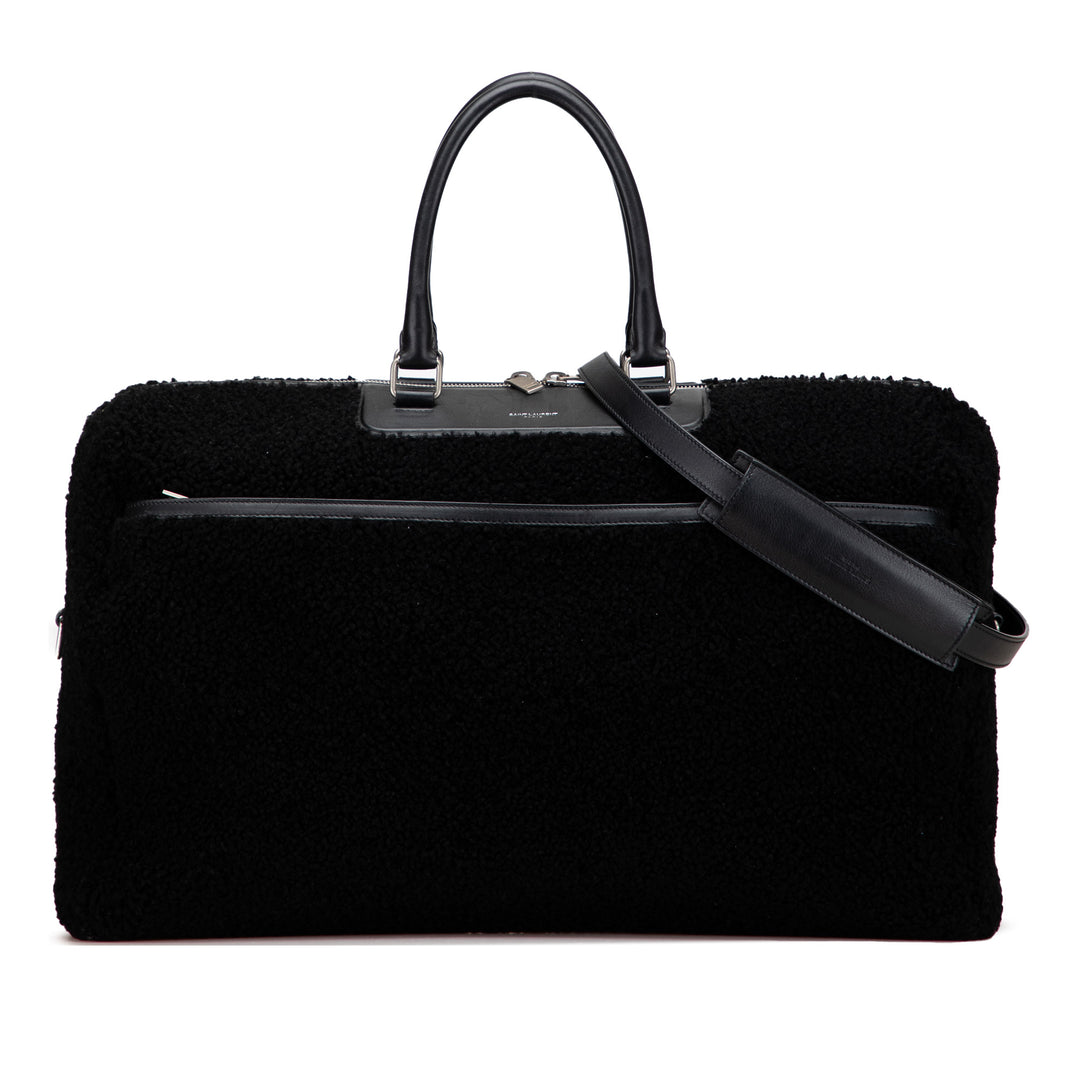 Saint Laurent Shearling Sac de voyage Noir – GABY PARIS Authentique
