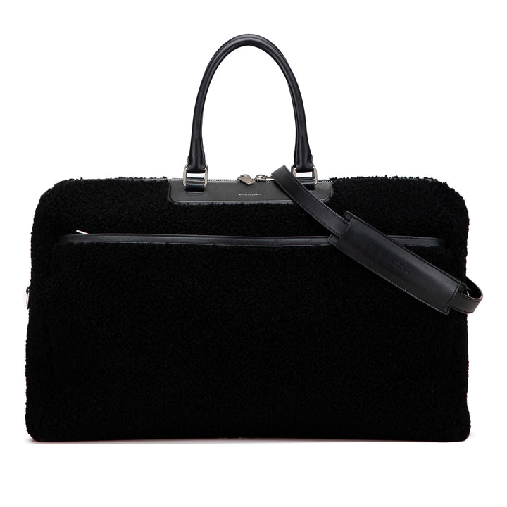 Saint Laurent Shearling Sac de voyage Noir – GABY PARIS Authentique