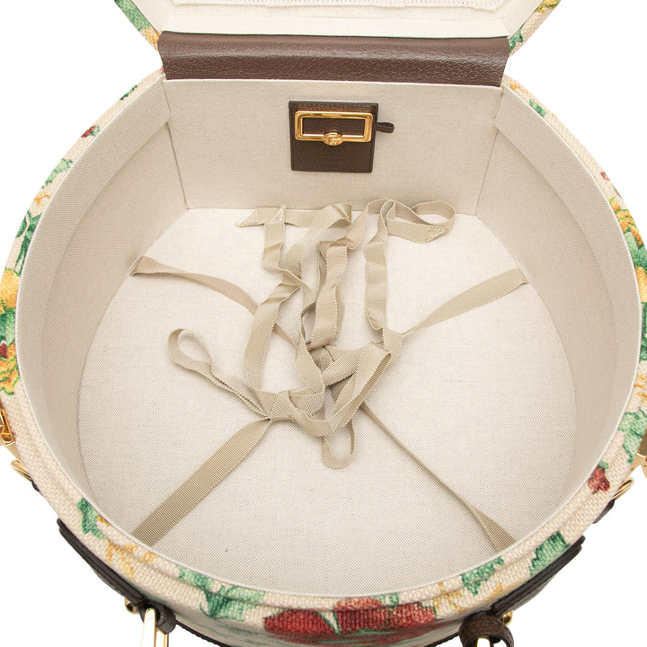 GG Web Flora Rond Sac Beige