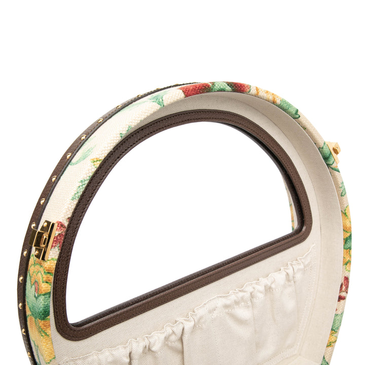 GG Web Flora Rond Sac Beige