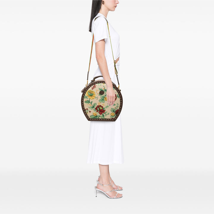 GG Web Flora Rond Sac Beige