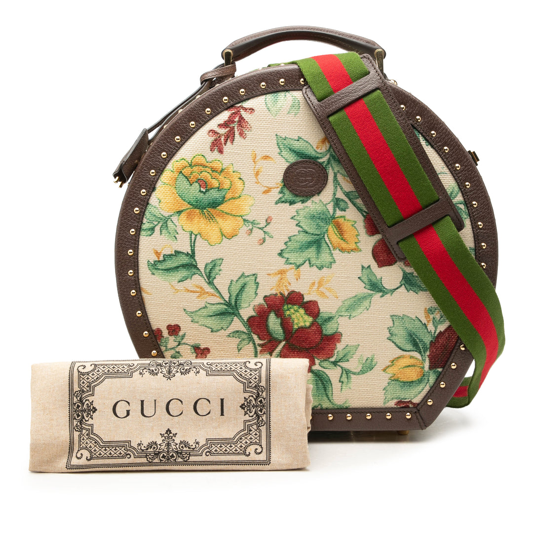 GG Web Flora Rond Sac Beige