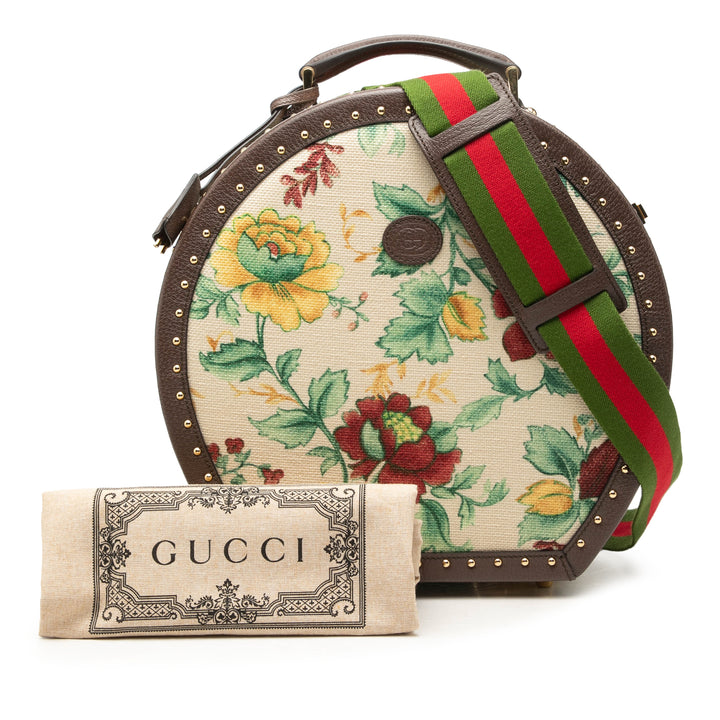 GG Web Flora Rond Sac Beige