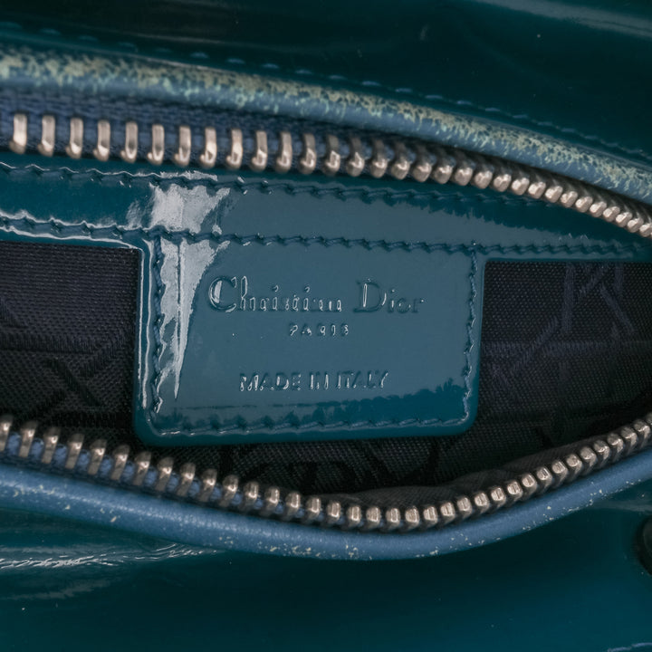 Medium Patent Cannage Lady Dior Blue - Gaby Paris