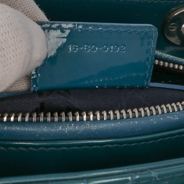 Medium Patent Cannage Lady Dior Blue - Gaby Paris