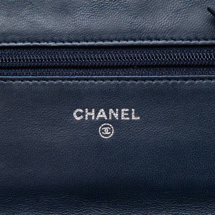 Chanel Matelassé Boy Wallet on Chain Cuir d'agneau Bleu