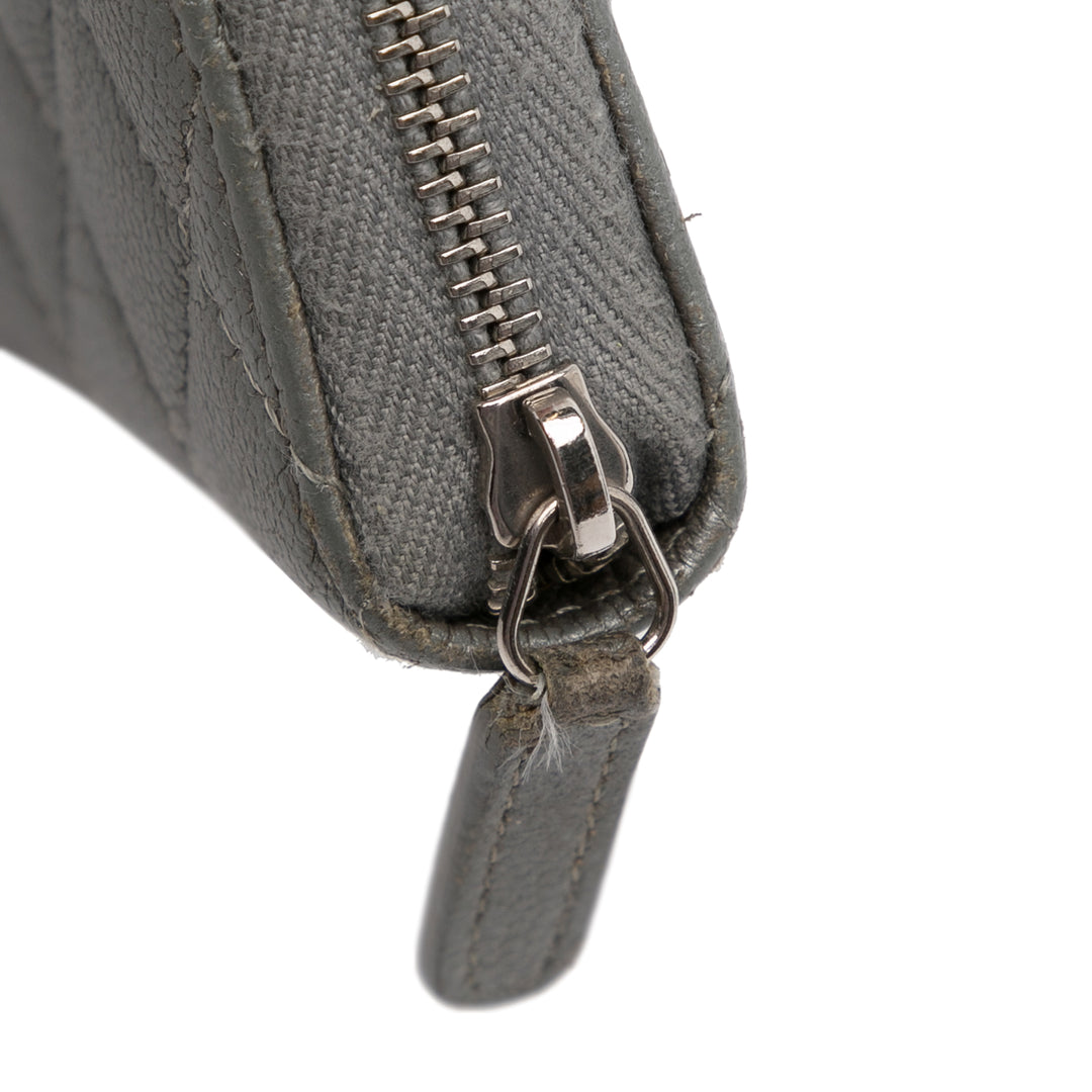 CC Caviar Zip Coin Pouch Gray - Gaby Paris