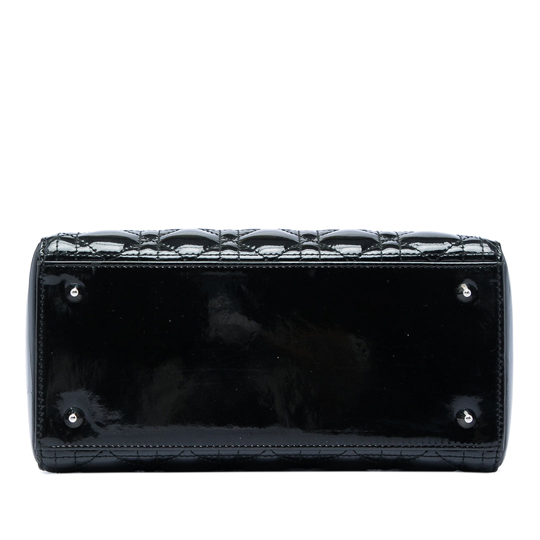 Dior Medium Cuir verni Cannage Lady Dior