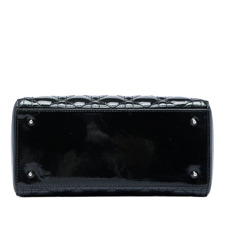 Dior Medium Cuir verni Cannage Lady Dior
