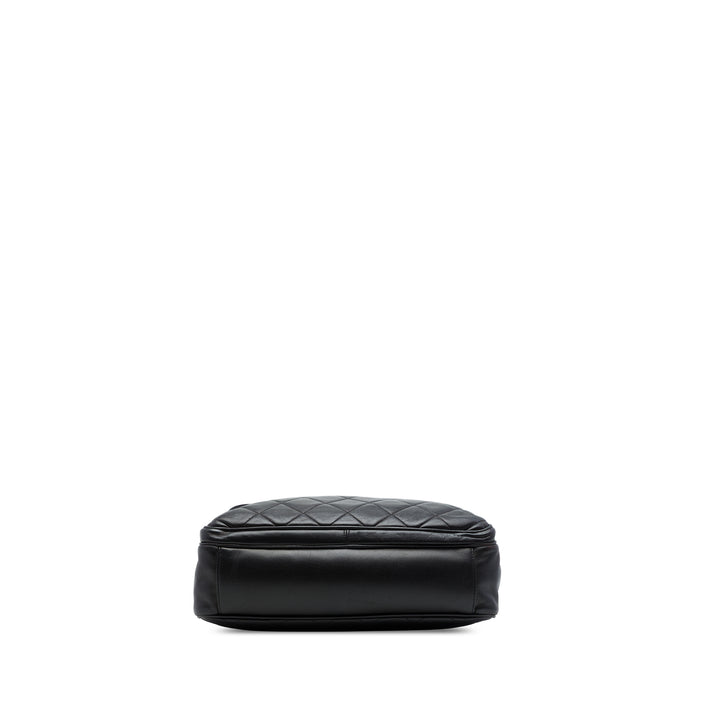 Chanel CC Matelassé Poche avant Cabas Cuir d'agneau Noir – vue 3 – GABY PARIS