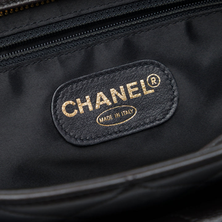 Chanel CC Matelassé Poche avant Cabas Cuir d'agneau Noir – vue 5 – GABY PARIS