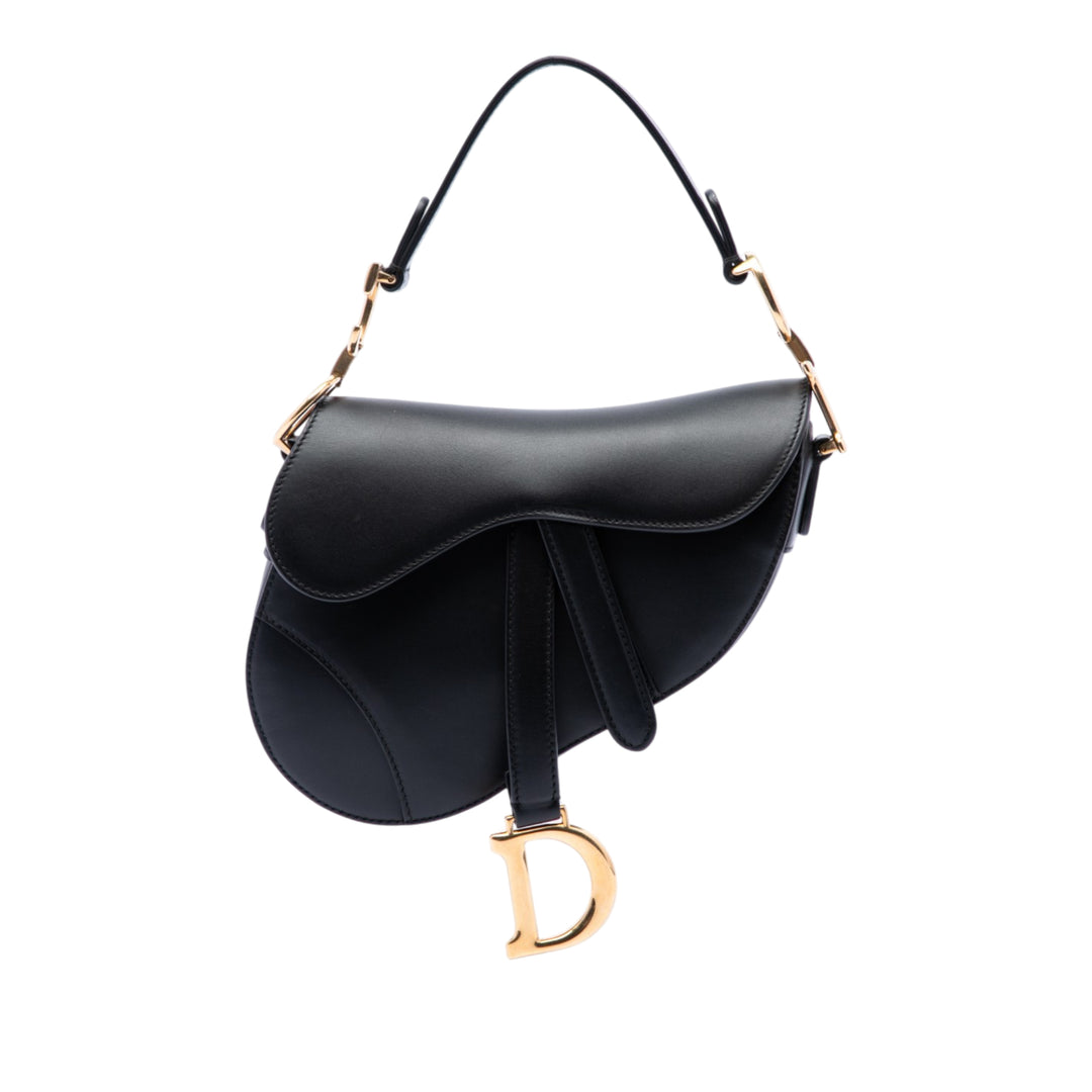 Dior Saddle Sac Mini Cuir de veau lisse Noir – vue principale – GABY PARIS