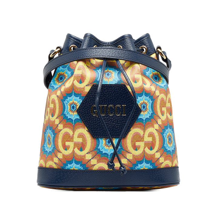 GG Supreme Kaleidoscope 100 Bucket Bag Blue - Gaby Paris