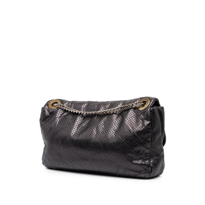 Chanel perforé Reissue 2.55 Drill à rabat Moyen Cuir de veau Noir – vue 2 – GABY PARIS