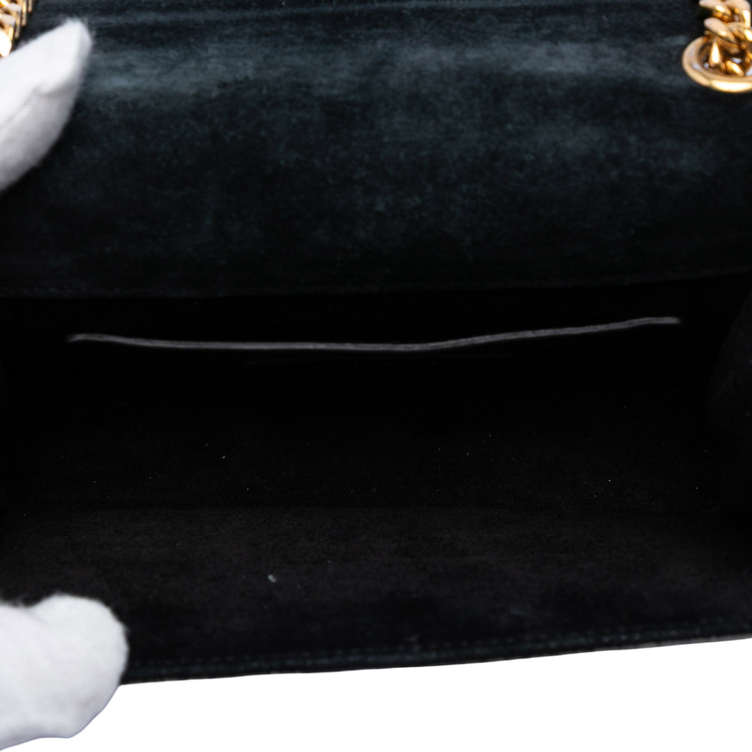 Saint Laurent Small Metallic Cuir de veau Monogram Kate Pompon Sac porté croisé