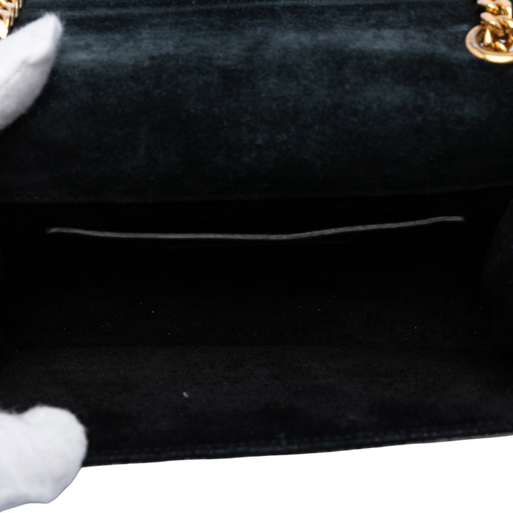 Saint Laurent Small Metallic Cuir de veau Monogram Kate Pompon Sac porté croisé