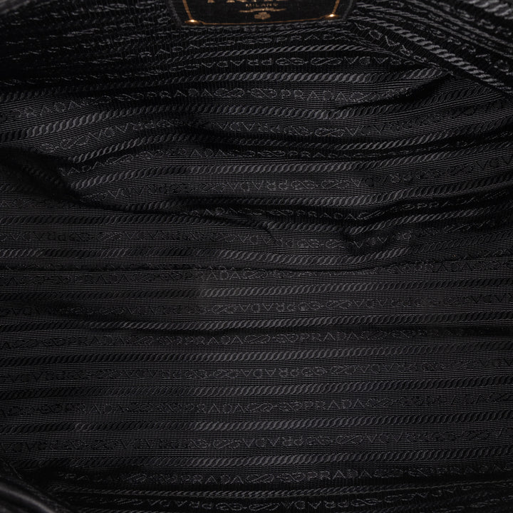Vitello Daino Zip Top Satchel Black - Gaby Paris