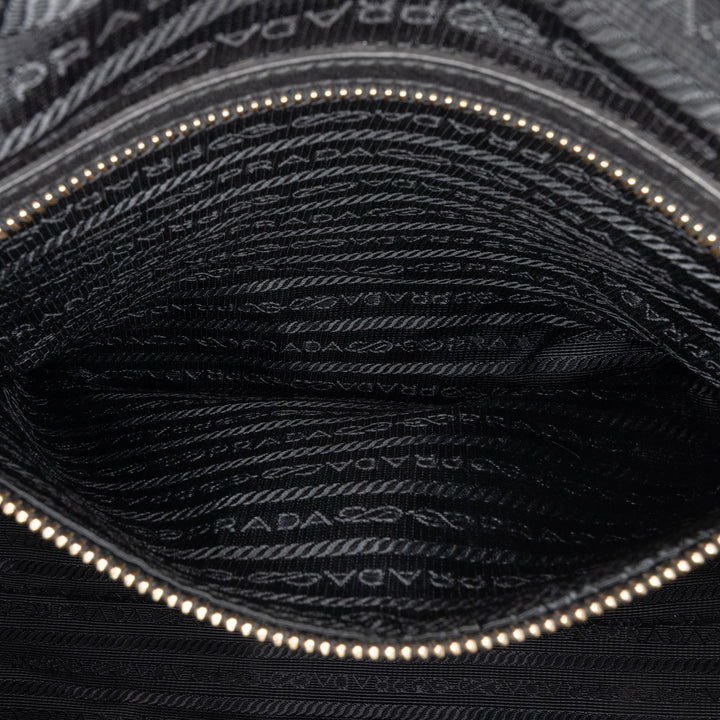 Vitello Daino Zip Top Satchel Black - Gaby Paris