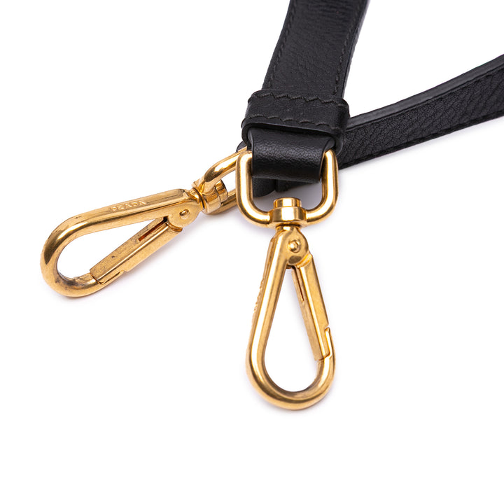 Vitello Daino Zip Top Satchel Black - Gaby Paris