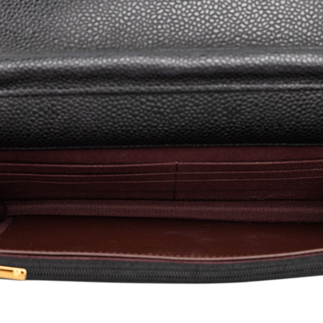 CC Matelassé Wallet on Chain Cuir caviar Noir