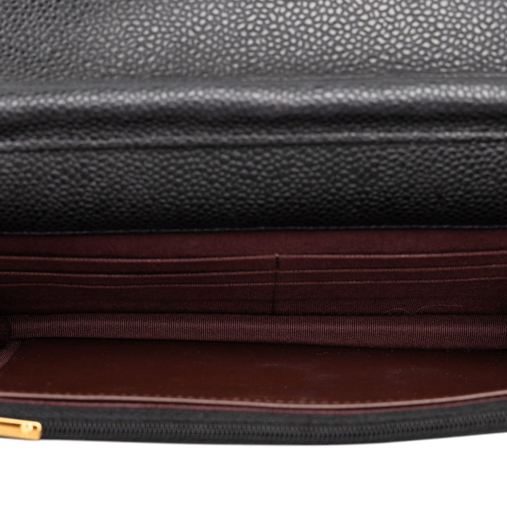 CC Matelassé Wallet on Chain Cuir caviar Noir