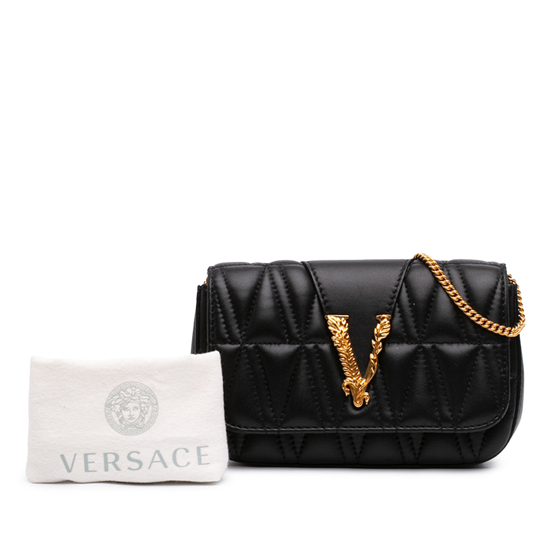 Versace Mini Matelassé Cuir Virtus V Sac porté croisé