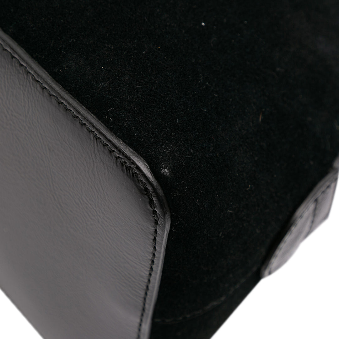 Medium Suede Ophidia Web Dome Satchel Black - Gaby Paris