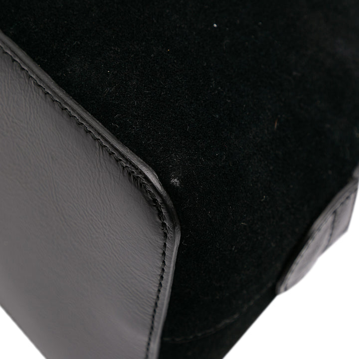 Medium Suede Ophidia Web Dome Satchel Black - Gaby Paris