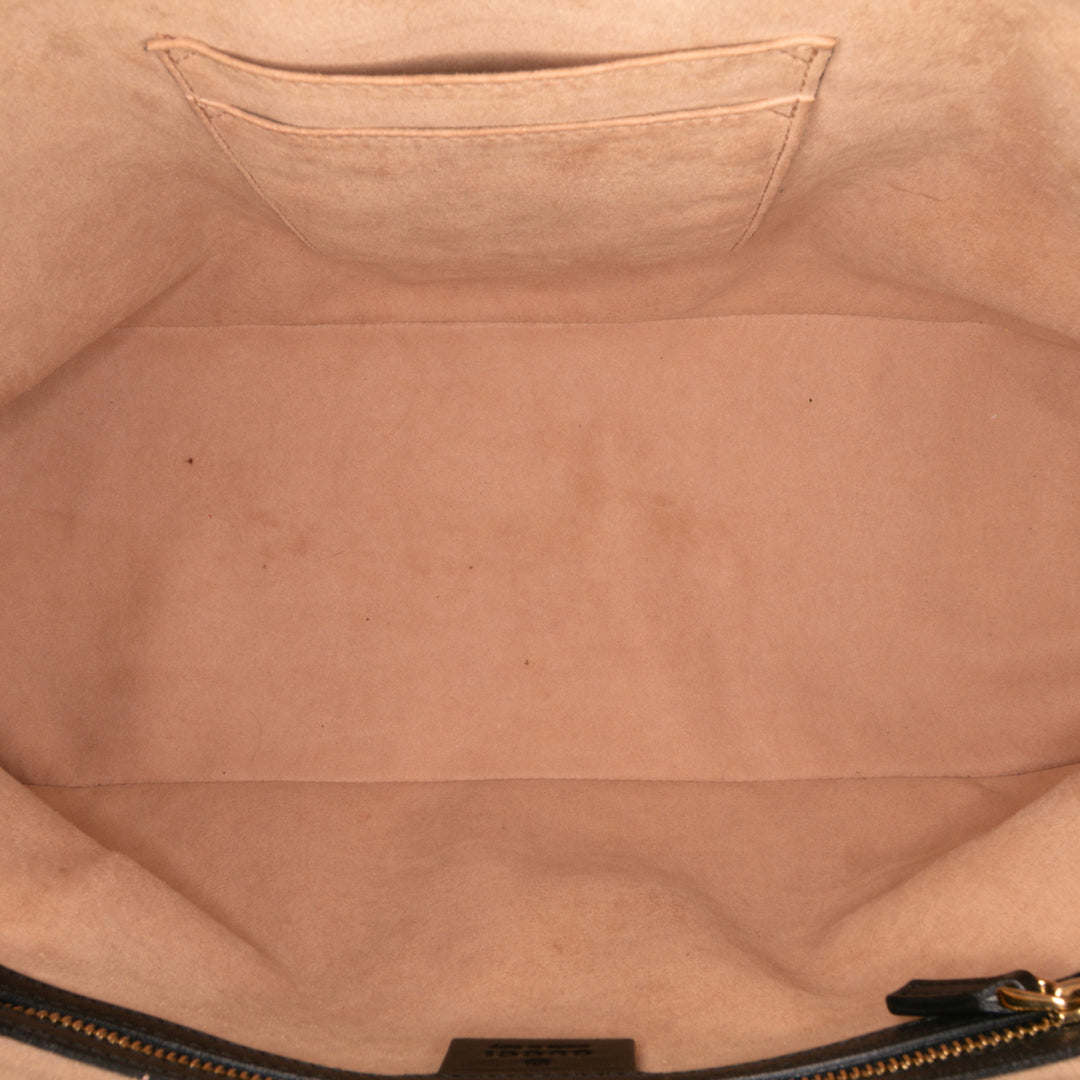 Medium Suede Ophidia Web Dome Satchel Black - Gaby Paris