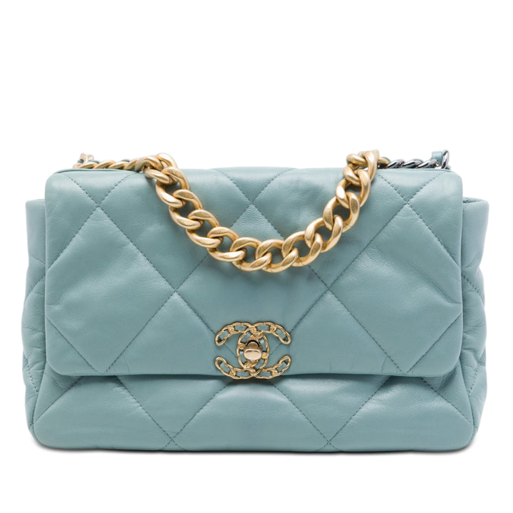 Chanel Large Cuir d'agneau 19 à rabat
