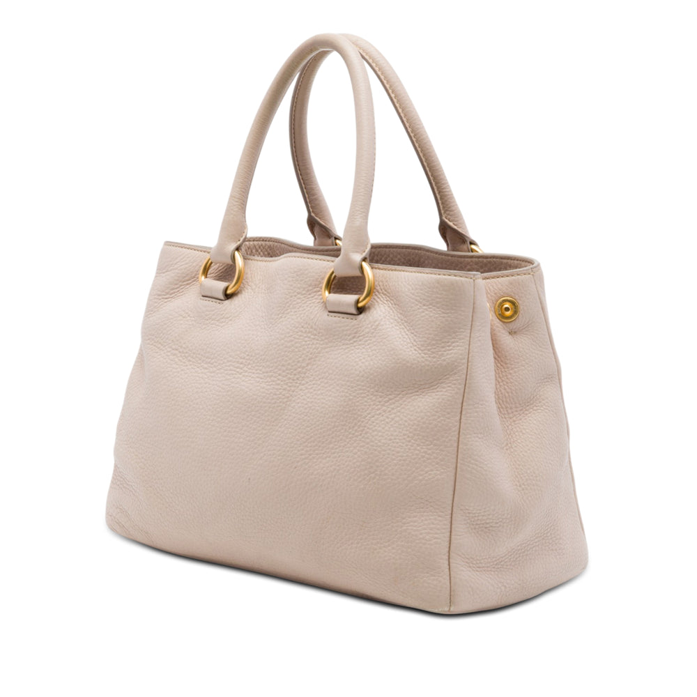 Prada Cabas Vitello Phenix Open Marron – vue 2 – GABY PARIS