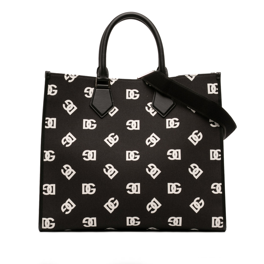 Dolce & Gabbana Large Logo Toile Shopping Cabas